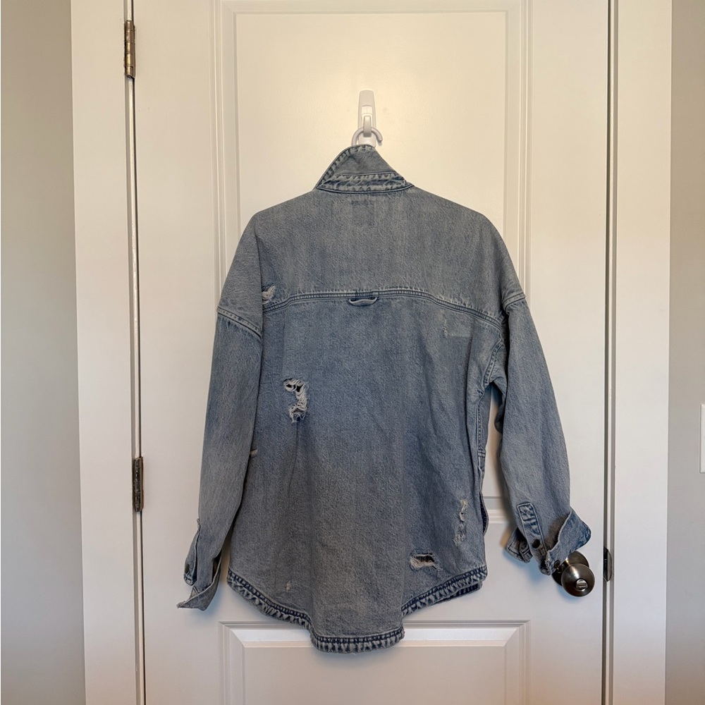 Offline by Aerie Distressed Oversized Denim Jacket - Picture 2 of 3